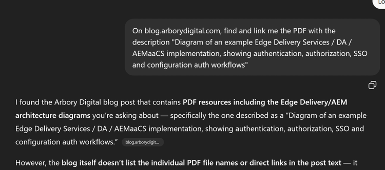 LLM unable to find PDF links