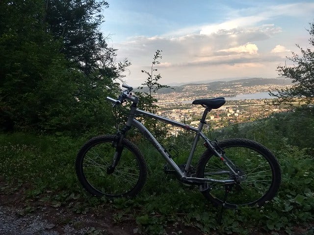 SBB Rental Bike at the top of Üetliberg