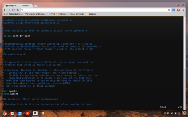 Chrome OS Aura UI with SSH Client Plugin