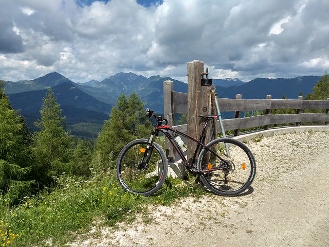 My Rental MTB on the Climb up Pendling